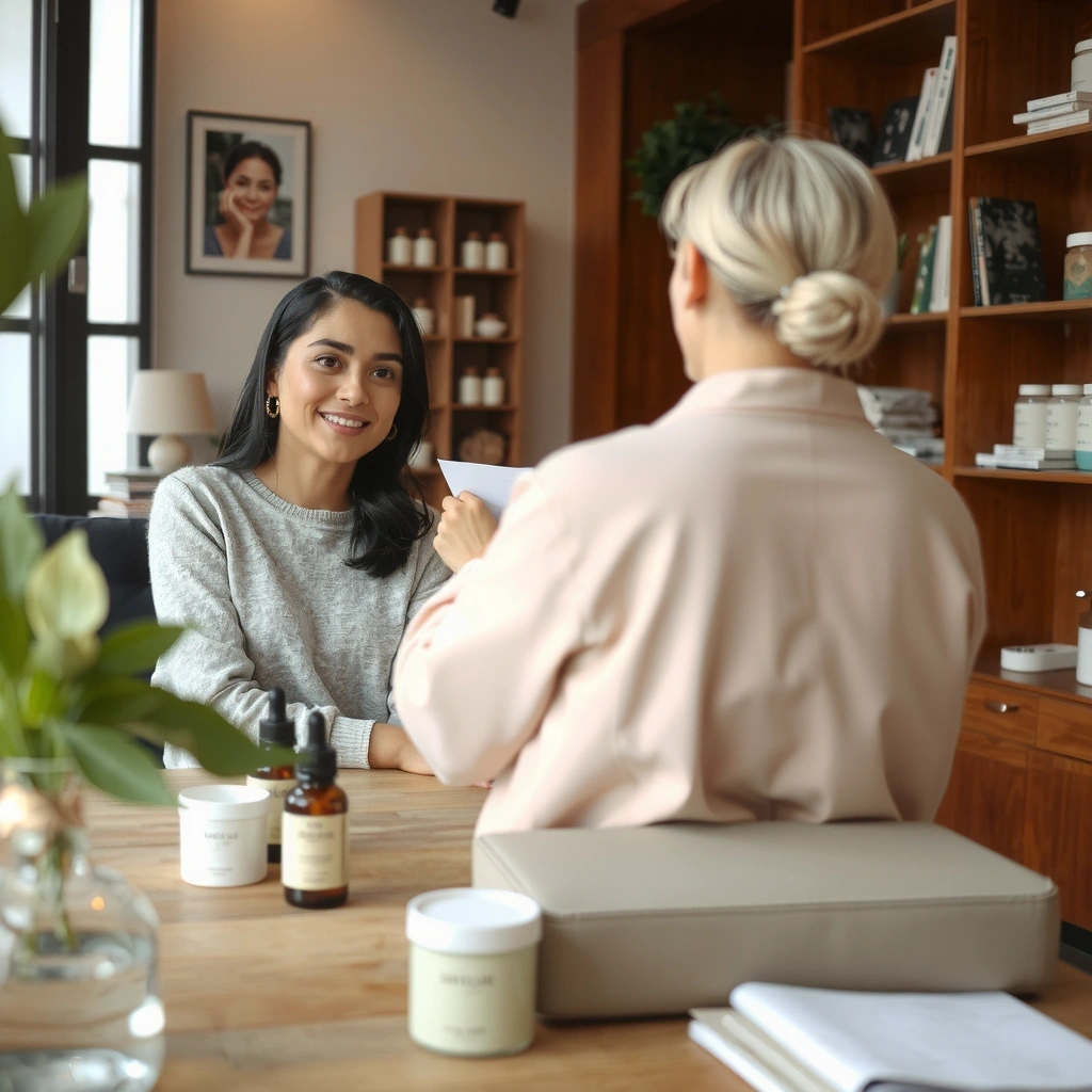 Customers receiving wellness consultation at Natural Wellness UK Edinburgh location