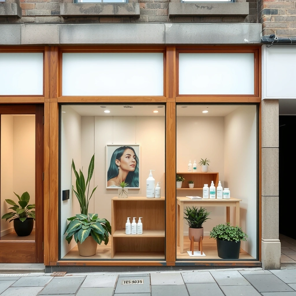 Natural Wellness UK Edinburgh store exterior showing modern wellness centre with natural materials and green plants