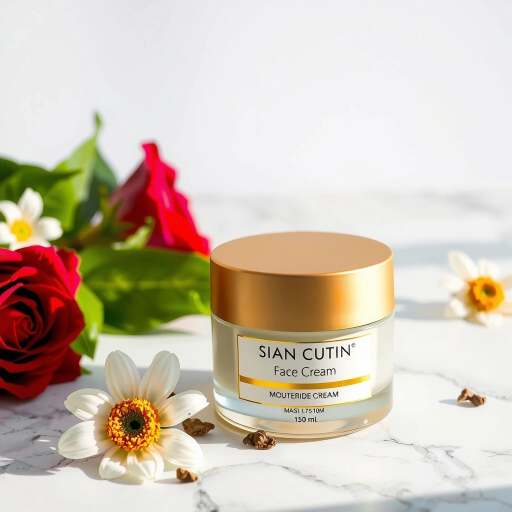 Premium moisturising face cream for women in elegant jar